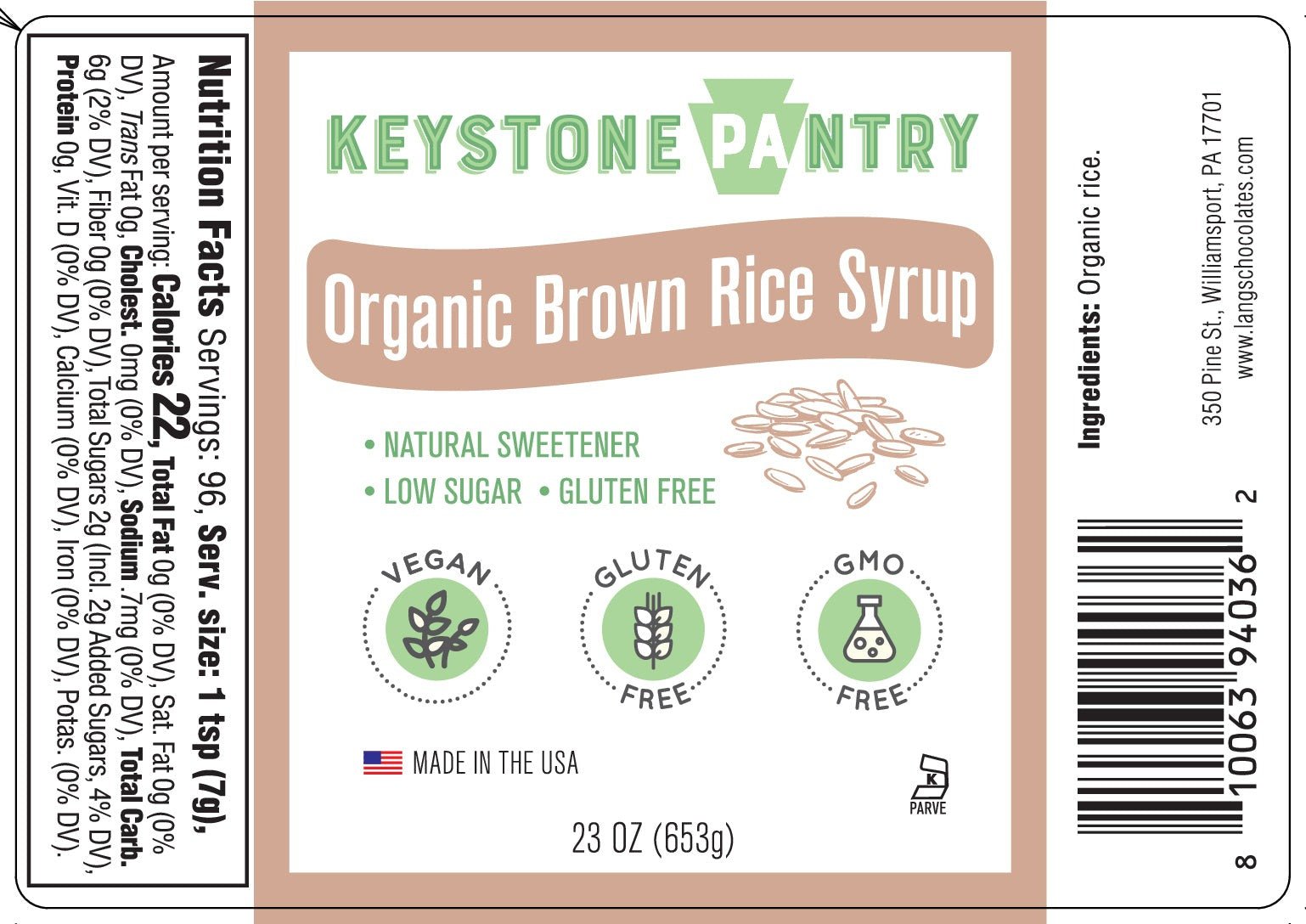 Keystone Pantry Organic Brown Rice Syrup