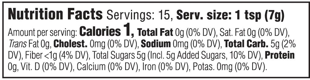Nutritional Label Keystone Pantry French Vanilla Flavored Syrup Diabetic Friendly