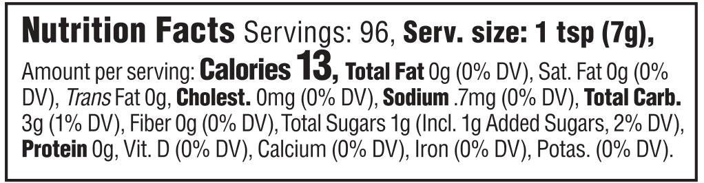 Keystone Pantry Organic Tapioca Syrup Nutritional Facts