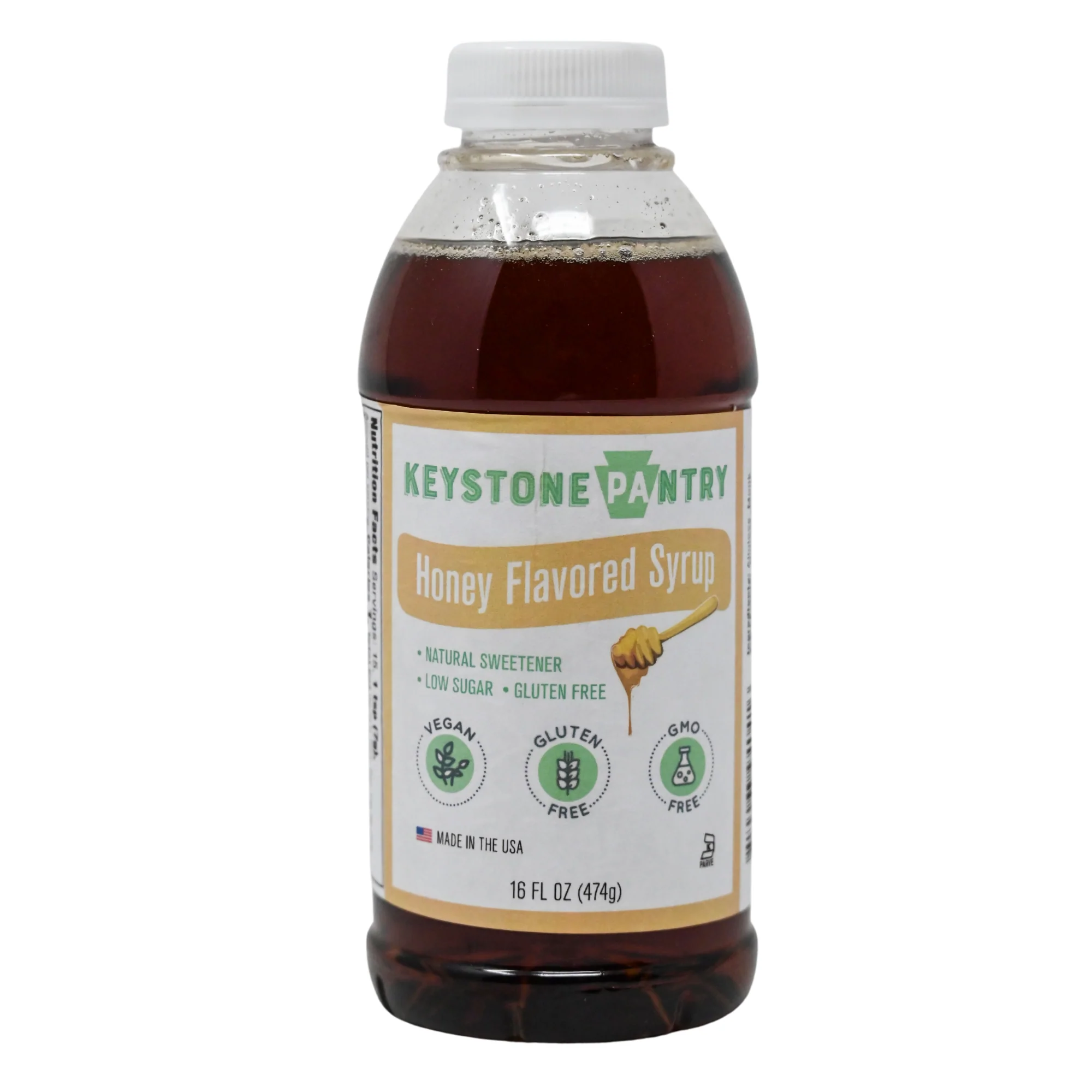 Healthy Alternative Keystone Pantry Honey Flavored Syrup with Monk Fruit