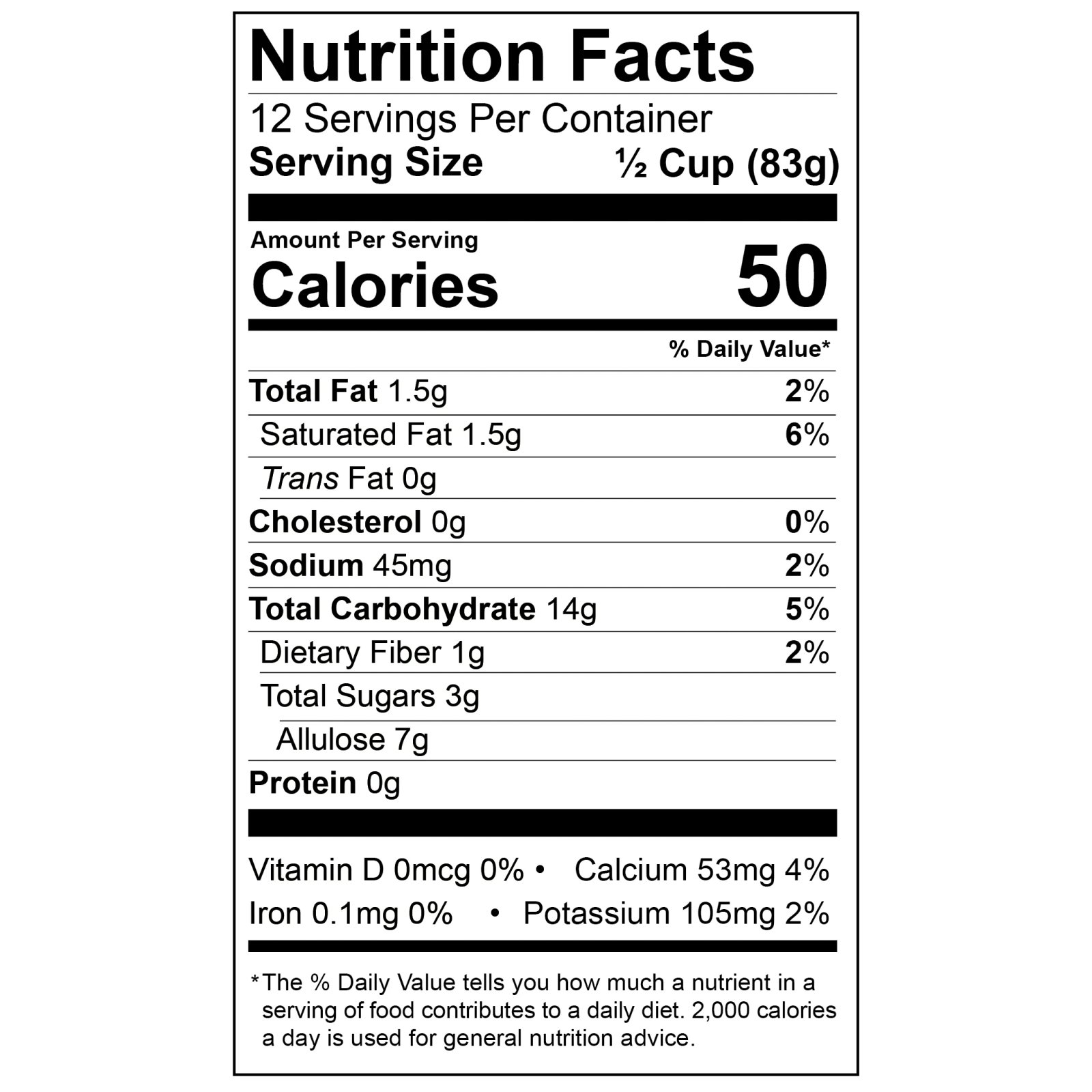 Keystone Pantry Keto Ice Cream Mix- Raspberry Nutritional Facts