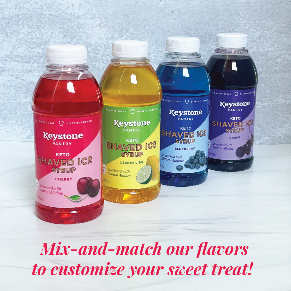 Keystone Pantry Keto and Diabetic friendly Shaved Ice Syrup Flavors