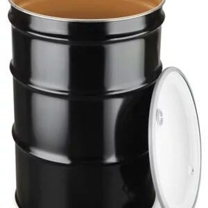 Steel Drum with Lid- 55 Gallon, Open Top, Lined
