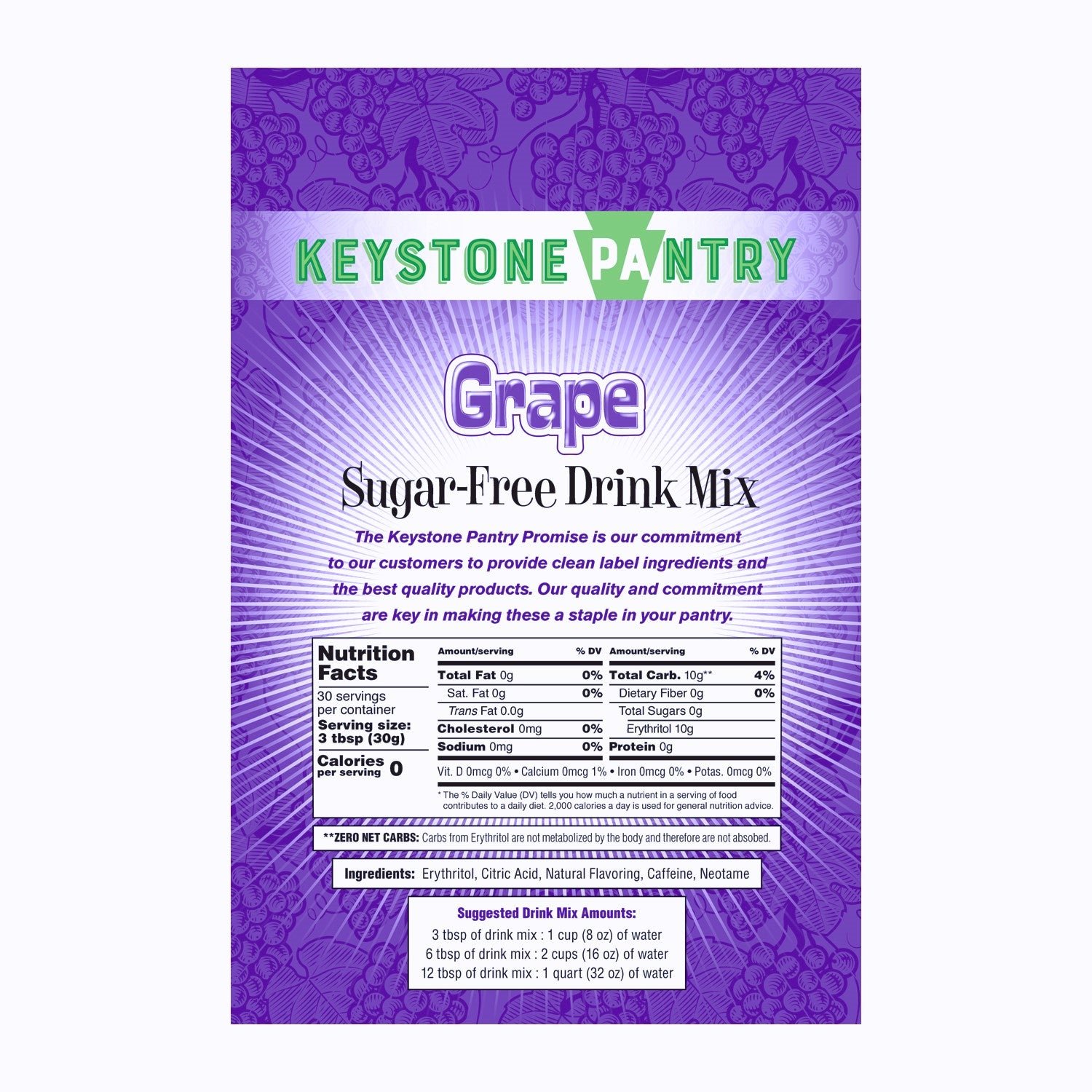 Keystone Pantry Sugar-Free Drink Mix Grape